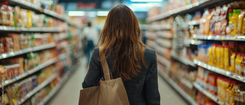 Businesswoman shopping at grocery store Businesswoman shopping at grocery store