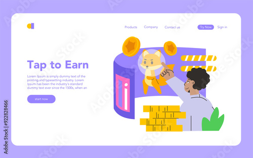 GameFi. Flat Vector Illustration