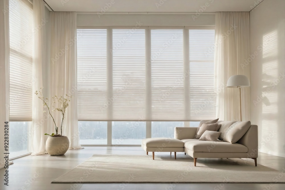 Fototapeta premium An image of sofa and carpet in the room