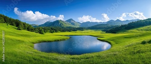 Serene Mountain Lake Landscape