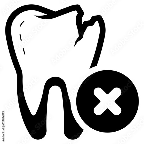 damaged broken tooth icon