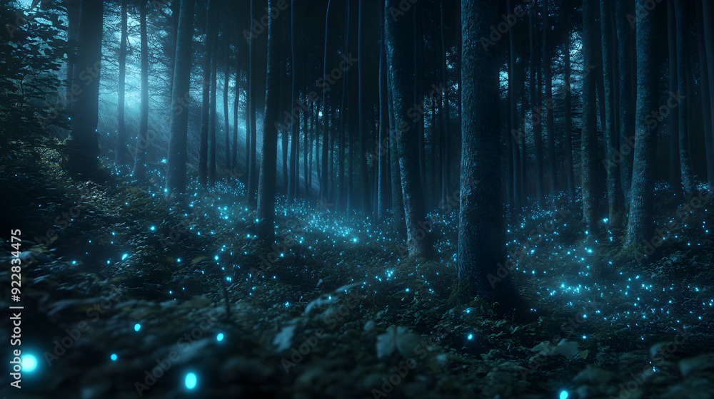 Fototapeta premium Twinkling forest light adventure barefoot paradise