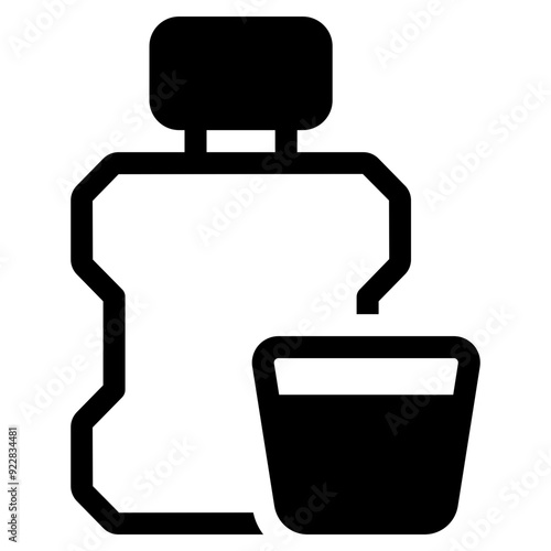 mouthwash and glass drink icon