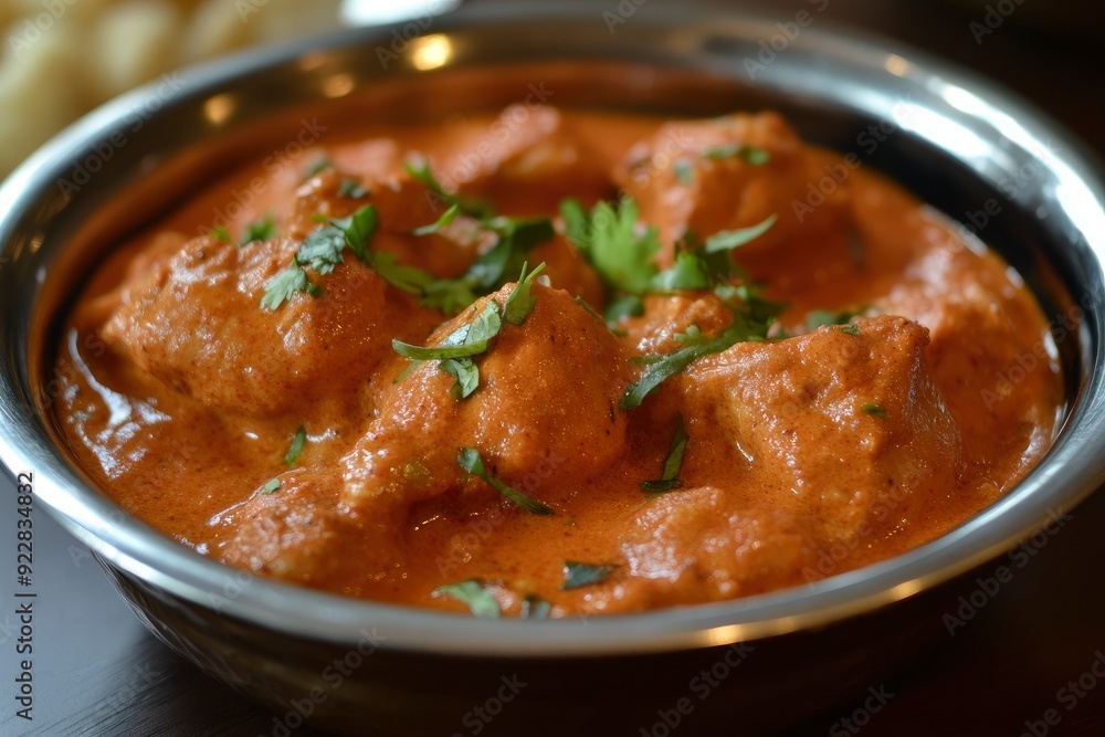 Tasty butter chicken curry dish from Indian cuisine - generative ai Tasty butter chicken curry dish from Indian cuisine - generative ai