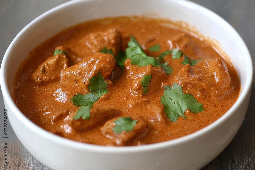 Tasty butter chicken curry dish from Indian cuisine - generative ai Tasty butter chicken curry dish from Indian cuisine - generative ai