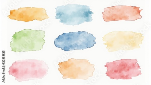 Colorful Watercolor Brush Strokes Illustration - Aesthetic Background for Design Projects and Art Works