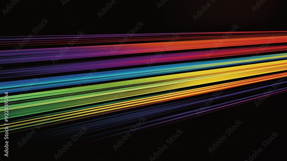 Colorful Light Spectrum on Black Background Colorful Light Spectrum on Black Background