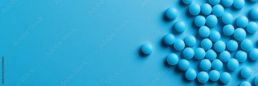 This vibrant and eyecatching background showcases a collection of polished blue pills, ideal for themes that relate to pharmaceuticals, health, wellness, or various medical concepts and ideas This vibrant and eyecatching background showcases a collection of polished blue pills, ideal for themes that relate to pharmaceuticals, health, wellness, or various medical concepts and ideas