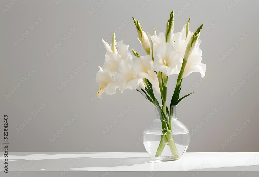 Elegant Gladiolus Flowers in a Vase on a Modern Minimalistic Background - Perfect for Home Decor, Office Decor, and Floral Art Elegant Gladiolus Flowers in a Vase on a Modern Minimalistic Background - Perfect for Home Decor, Office Decor, and Floral Art