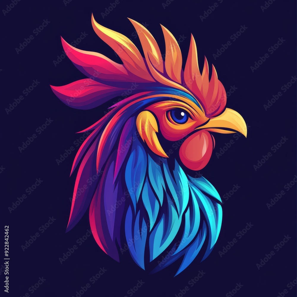 Obraz premium vector colorful chicken logo 