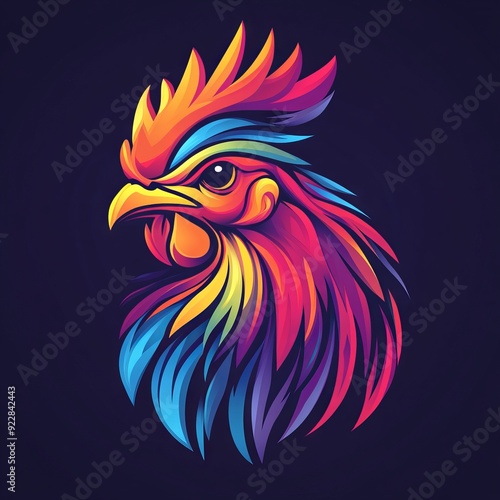 Wallpaper Mural vector colorful chicken logo " ai generator " Torontodigital.ca
