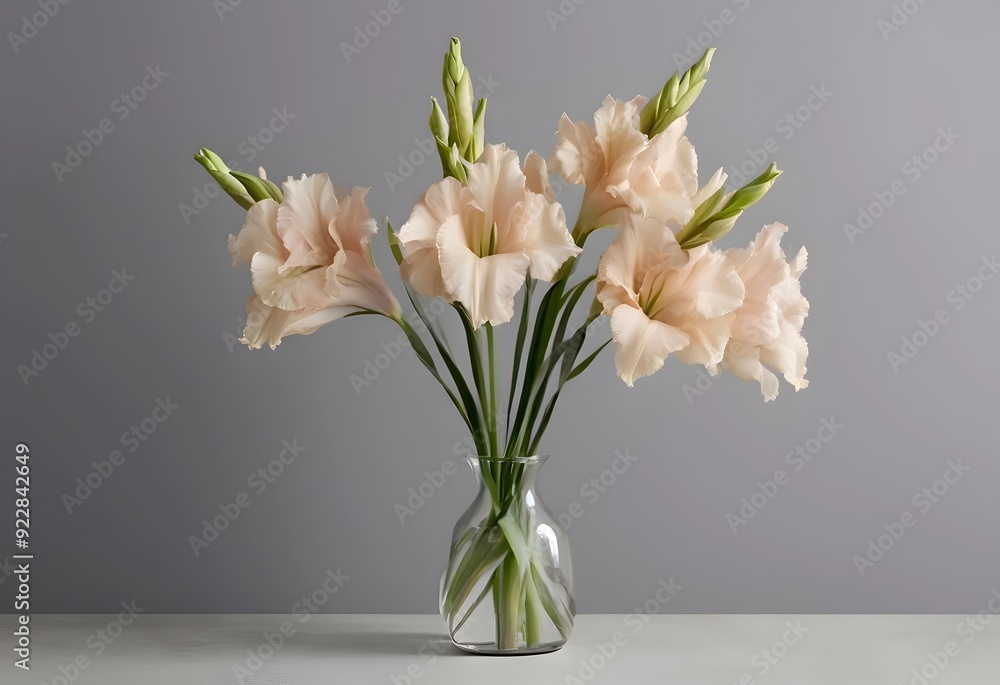 Elegant Gladiolus Flowers in a Vase on a Modern Minimalistic Background - Perfect for Home Decor, Office Decor, and Floral Art Elegant Gladiolus Flowers in a Vase on a Modern Minimalistic Background - Perfect for Home Decor, Office Decor, and Floral Art