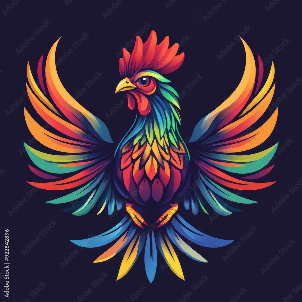 Fototapeta premium vector colorful chicken logo 