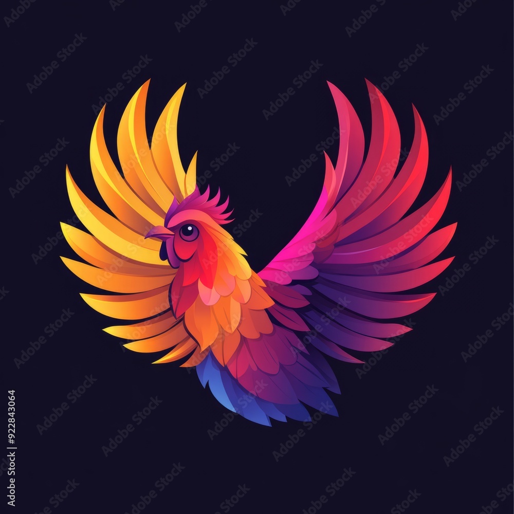 Obraz premium vector colorful chicken logo 