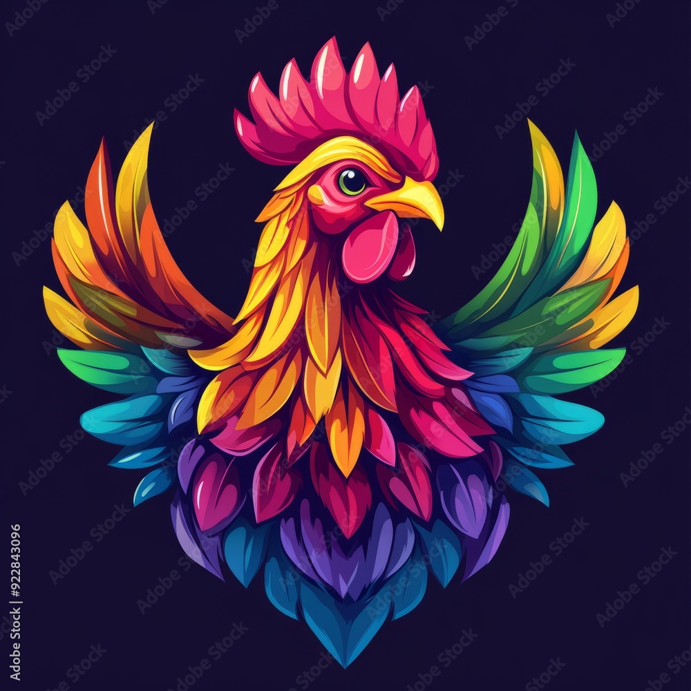 Fototapeta premium vector colorful chicken logo 