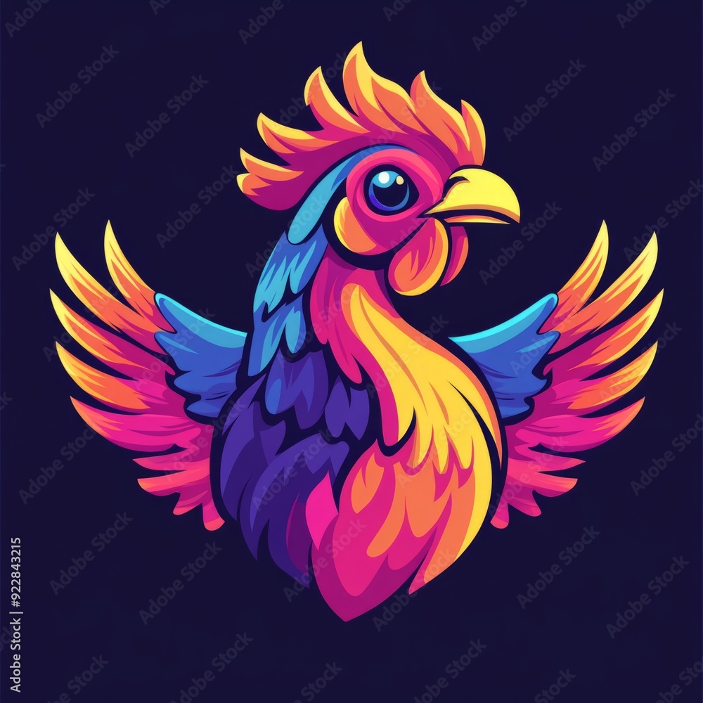 Obraz premium vector colorful chicken logo 