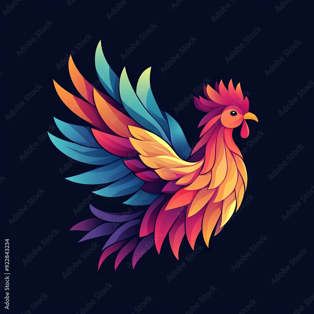 Obraz premium vector colorful chicken logo 
