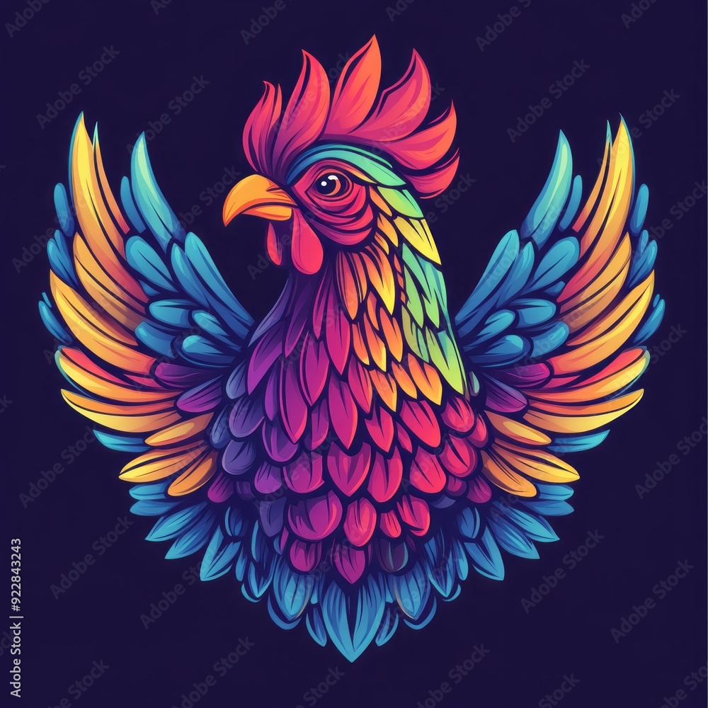 Obraz premium vector colorful chicken logo 