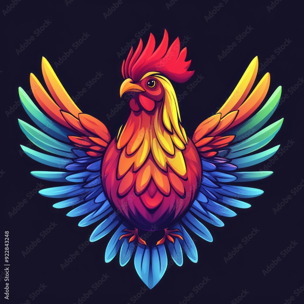 Fototapeta premium vector colorful chicken logo 