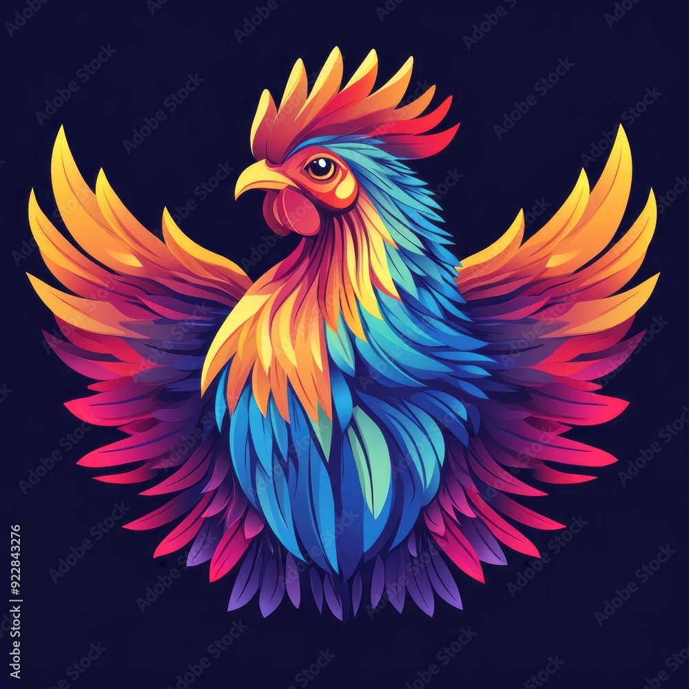 Fototapeta premium vector colorful chicken logo