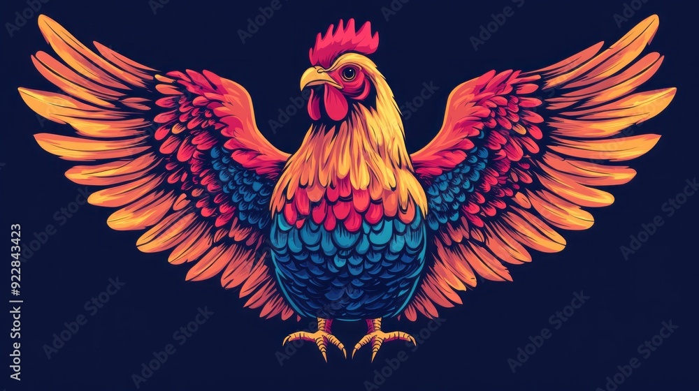 Fototapeta premium vector colorful chicken logo