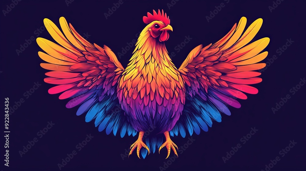 Fototapeta premium vector colorful chicken logo