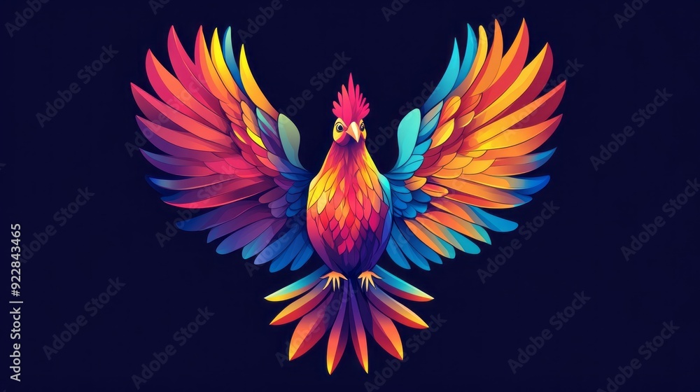 Obraz premium vector colorful chicken logo 