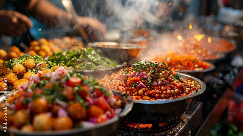 Traditional cultural event with diverse food and drink offerings, including local specialties and international favorites, in a vibrant festival setting Traditional cultural event with diverse food and drink offerings, including local specialties and international favorites, in a vibrant festival setting