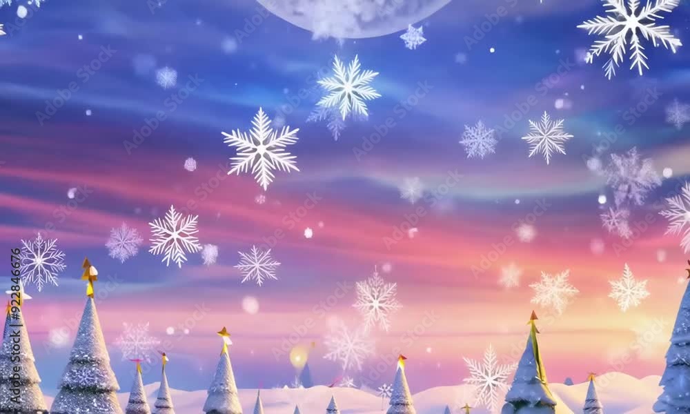 A magical abstract Christmas winter wonderland, with swirling snowflakes dancing in the air A magical abstract Christmas winter wonderland, with swirling snowflakes dancing in the air