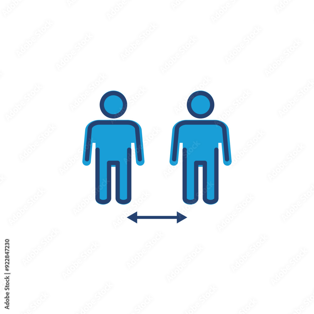 Social distance icon vector. social distancing icon. self quarantine sign Social distance icon vector. social distancing icon. self quarantine sign