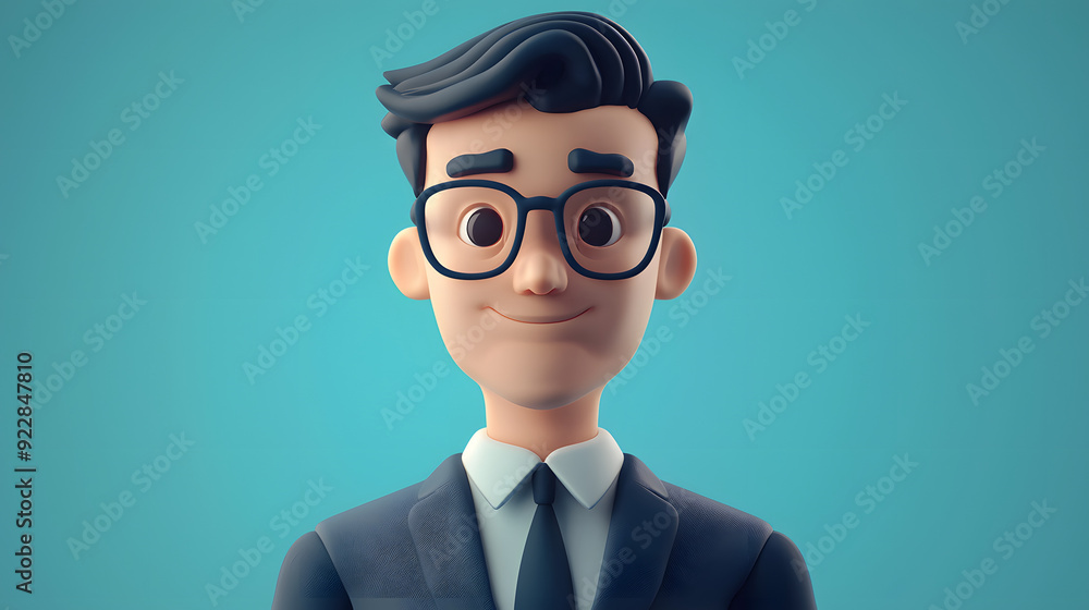 Confident 3D Businessman: A friendly, approachable cartoon character perfect for business, finance, and technology themes. Confident 3D Businessman: A friendly, approachable cartoon character perfect for business, finance, and technology themes.