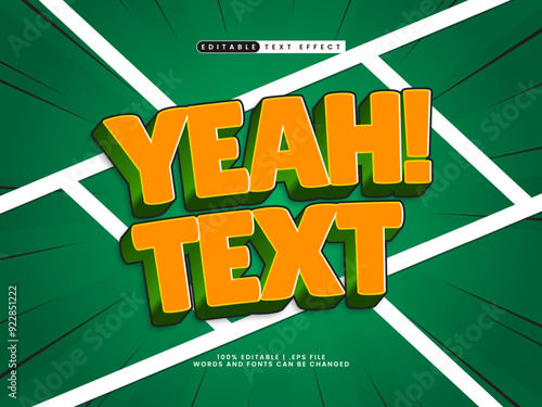 yeah text editable text effect in comic and cartoon text style