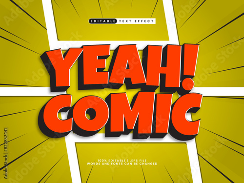yeah comic editable text effect in comic and cartoon text style