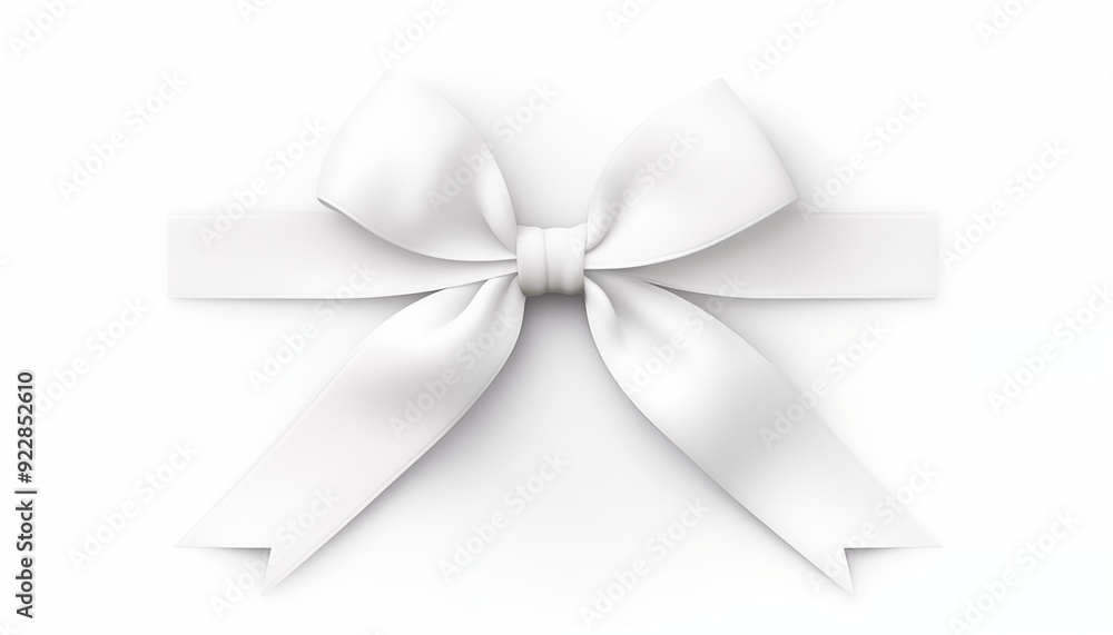 silver white bow on white background silver white bow on white background