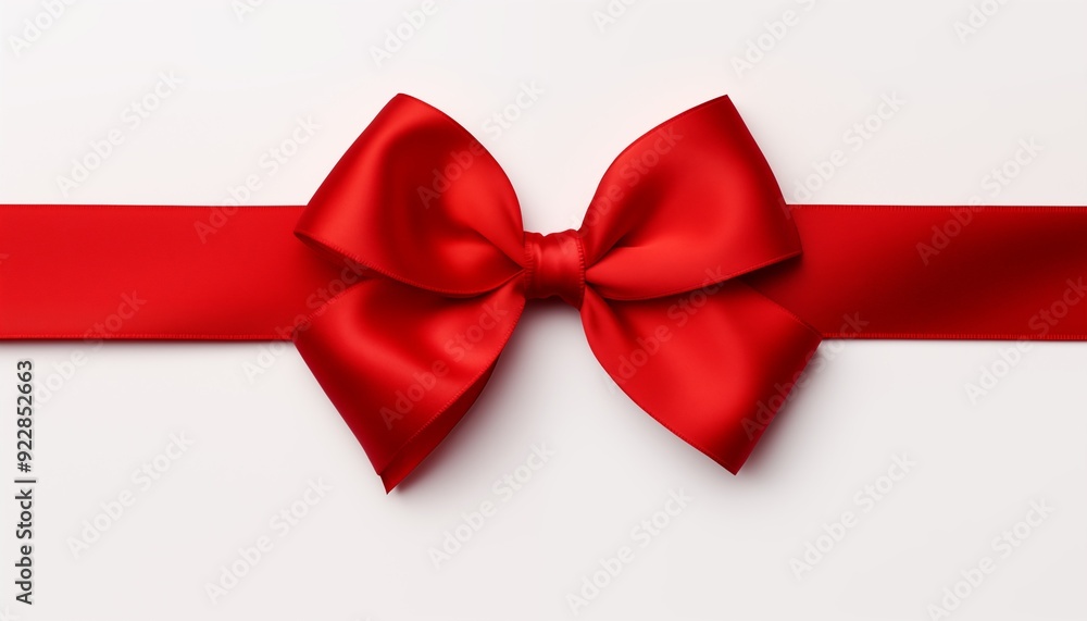 Fototapeta premium red bow ribbon on white background