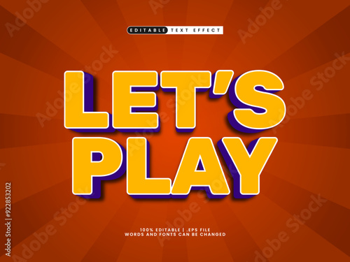 lets play editable text effect in kids and game text style