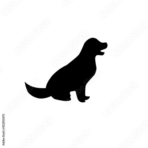 Vector set of different dog breed silhouette isolated on white background. puppy or pet animal clip art.
