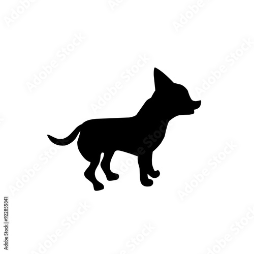 Vector set of different dog breed silhouette isolated on white background. puppy or pet animal clip art.