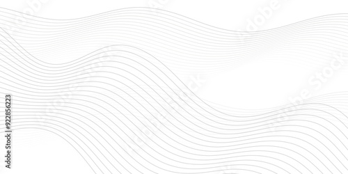Abstract white blend digital wave lines and technology transparent background. Minimal carve wavy white and gray flowing wave lines and glowing moving lines. Futuristic sound wave lines background.