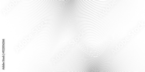 	
Abstract white blend digital wave lines and technology transparent background. Minimal carve wavy white and gray flowing wave lines and glowing moving lines. Futuristic sound wave lines background.