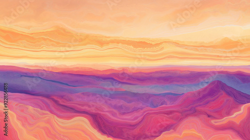 Desert sunset marbled paper background