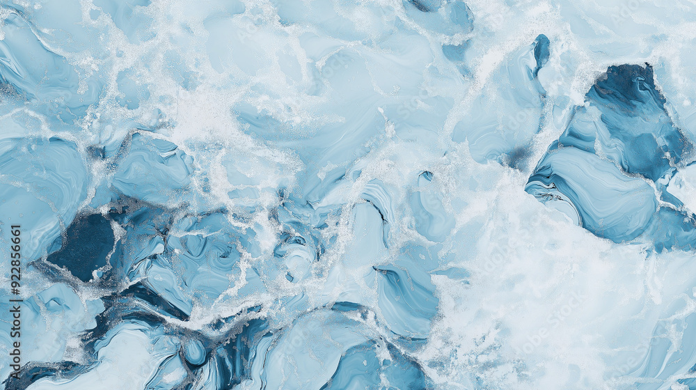 Obraz premium Frozen lake marbled paper background