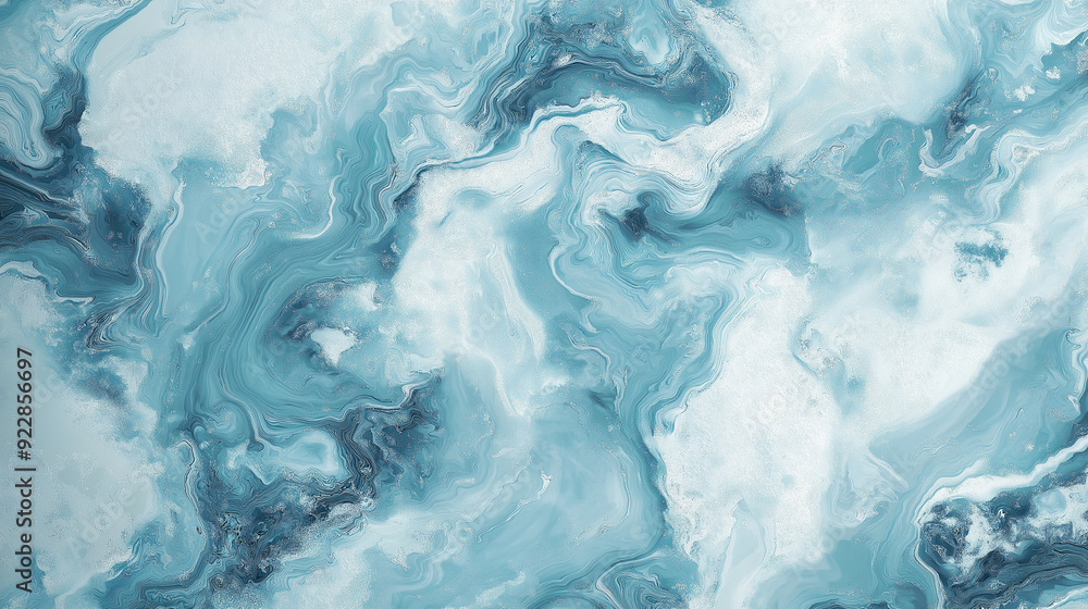 Obraz premium Frozen lake marbled paper background