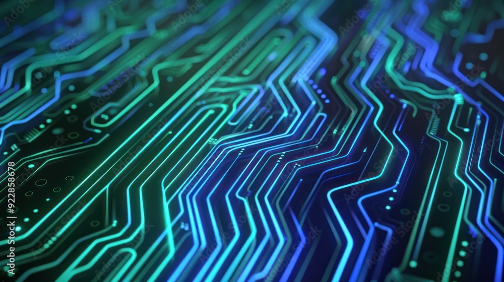 Abstract Circuit Board with Glowing Lines Abstract Circuit Board with Glowing Lines