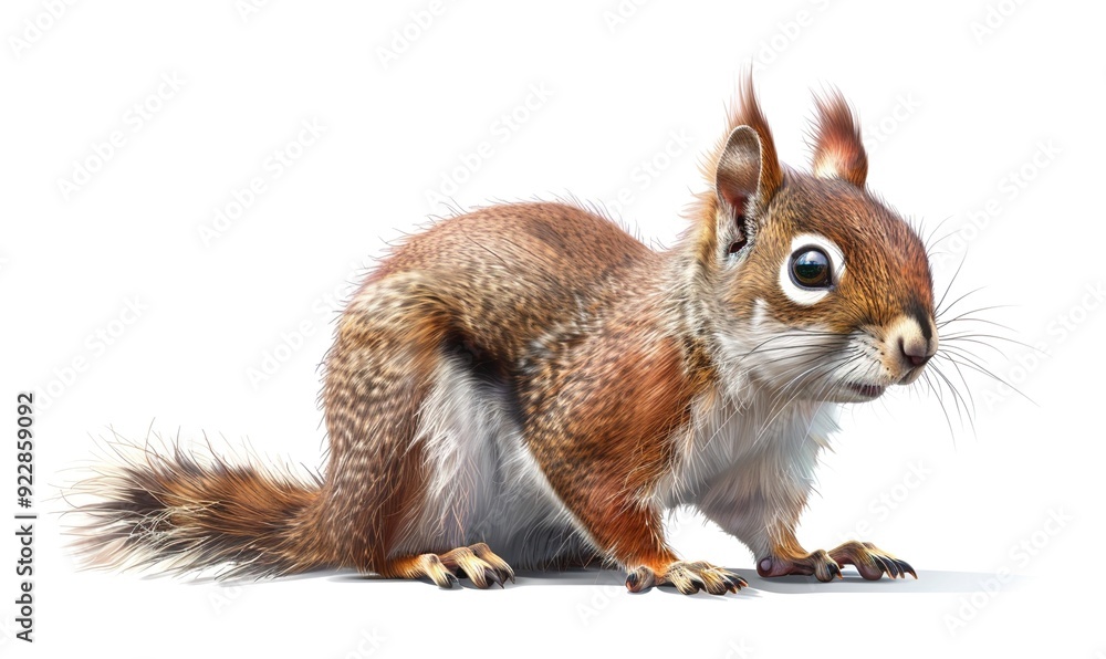 Squirrel small mammal animal with their long shaggy tail in forest habitat Generate AI Squirrel small mammal animal with their long shaggy tail in forest habitat Generate AI