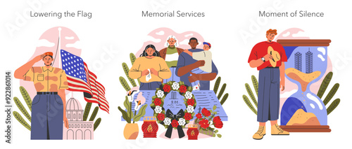 Patriot Day. Flat Vector Illustration