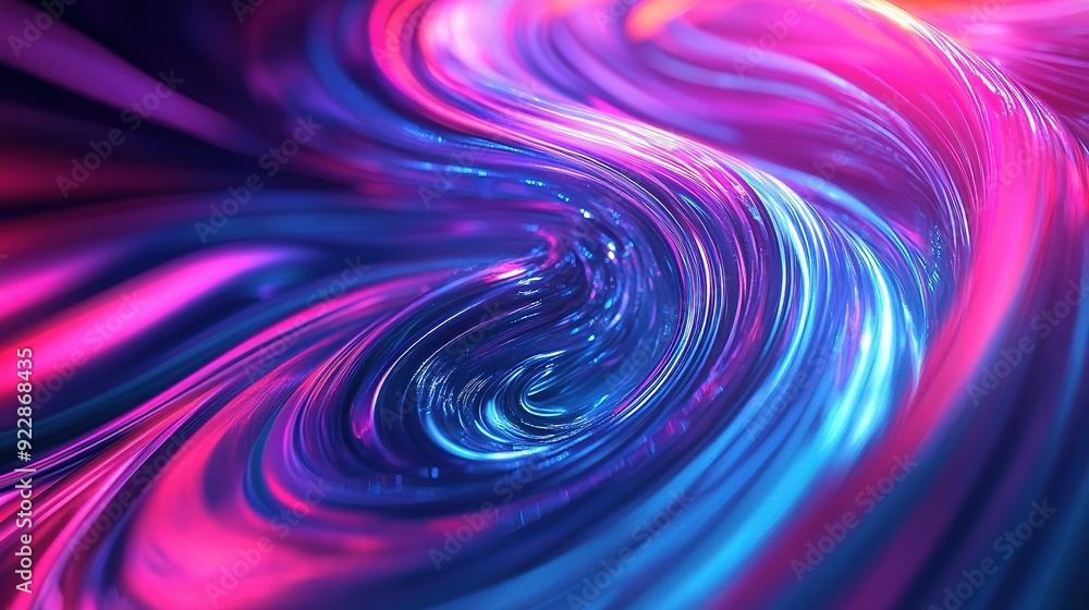 Obraz premium Abstract Swirling Nebula of Pink and Blue