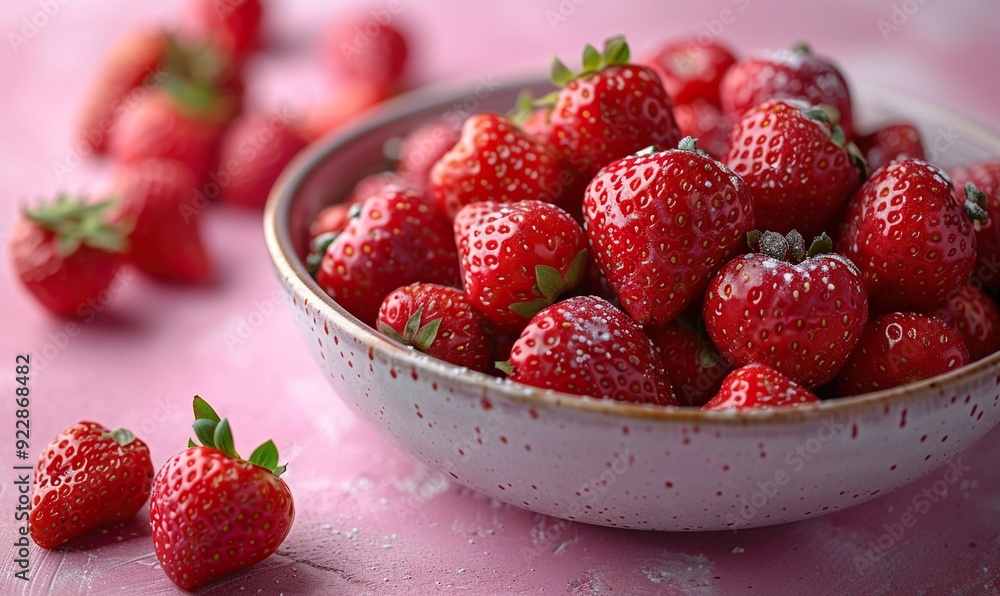 valentine day breakfast with heart shaped waffles,strawberries in plate on pink background generative ai. valentine day breakfast with heart shaped waffles,strawberries in plate on pink background generative ai.