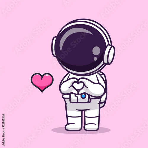 Cute Astronaut With Love Heart Sign Hand Cartoon Vector
Icon Illustration Science Technology Icon Concept Isolated
Premium Vector. Flat Cartoon Style
