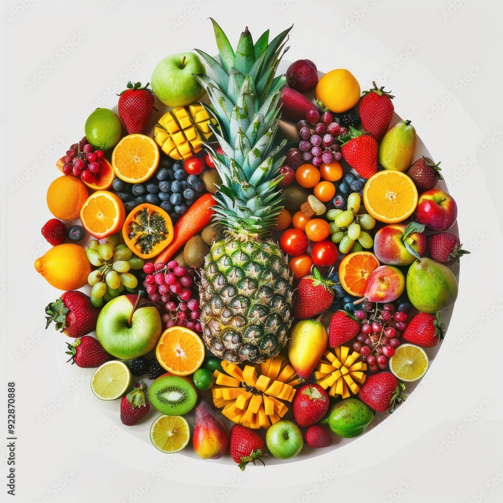 A vibrant arrangement of various fruits, showcasing their colors and textures. A vibrant arrangement of various fruits, showcasing their colors and textures.